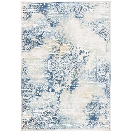 Safavieh 4 ft. 5 in. x 6 ft. 5 in. Skyler 500 Contemporary Rectangle Power Loomed Area Rug Navy & Gold SKY543M-4
